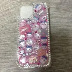 iPhone13/14 スマホケースデコ　ボンボンドロップシール使用
