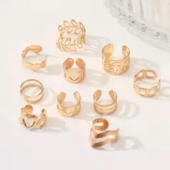 【新品/送料込】未使用品 ゴールド イヤーカフ 10個 セット シンプル 可愛い