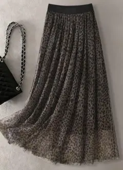 レオパード柄 チュール　ロングスカートのサムネイル