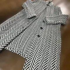 新品☆ヘリンボーン柄ロングコート