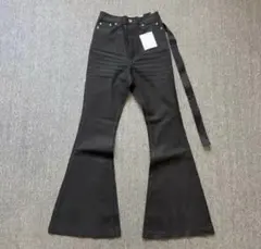 black boots cut flare denim opium y2k