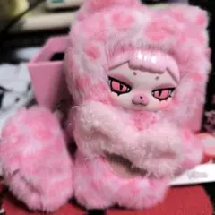 TOP TOY ギュンギュンラム ピンクヒョウ柄 ぬいぐるみ ストラップ