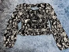 ZARA 花柄刺繍 長袖ペプラムトップス