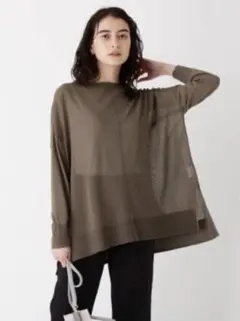 OPAQUE.CLIP 天竺 シアーボートネックニット