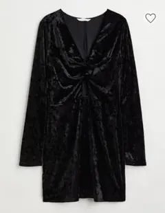 ツイストデザインベルベットワンピース 黒　h&m ZARA