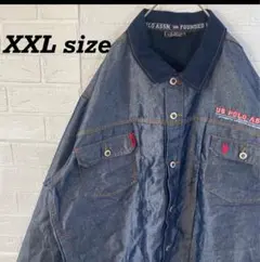 ユーエスポロアッスン　オーバーサイズトラッカージャケット　メタリックネイビー