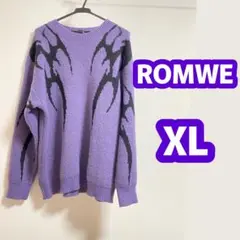 【良品】ROMWE XL パープル ニットセーター