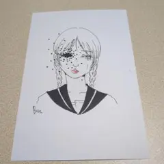 自作イラスト（片目で悲しみを受けとめる）