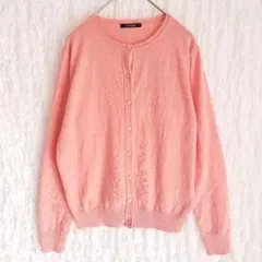 美品 ルーニィ カーディガン アンゴラ F サーモンピンク フェミニン Y2K