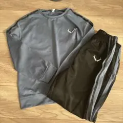 SHEIN ジャージセット 11-12Y ブルーグレー/ブラック