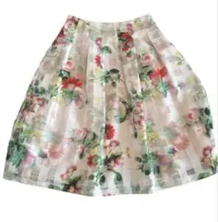 ♡エムズグレイシー♡お花モチーフプリントスカート♡42サイズ