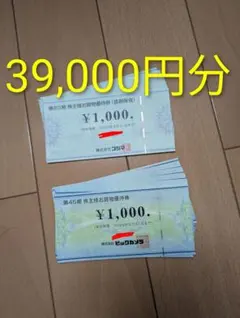 ビックカメラ　コジマ　株主優待　39000円分
