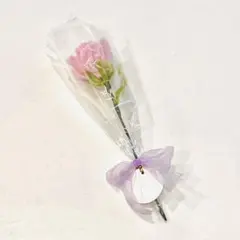 【枯れない花】モールフラワー　カーネーション　薄ピンク一本　ギフト