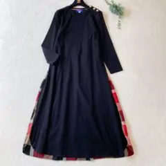 【美品】ブルーレーベルクレストブリッジ　ロングワンピース 38 美品】non-no掲載 ブルーレーベルクレストブリッジ ベルト付き