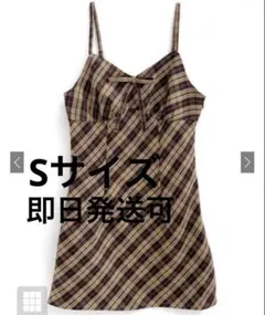 GRL チェック柄リボンキャミミニワンピース[dk1292]