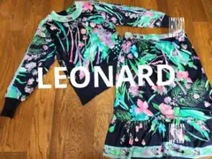 美品　LEONARD レオナール  トップス　スカート　セットアップ LEONARD セットアップ ジャケットスカート 花柄 レディース SIZE 9AR