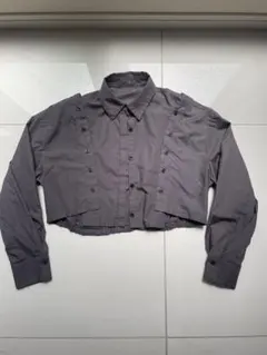 美品 MURUA ショート丈 2way 長袖シャツ ブラウス グレー ムルーアのサムネイル