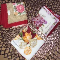 ハンカチ　クリスチャンディオール　3枚　お得　セット　スカーフ