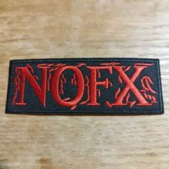 NOFX ワッペン 赤黒刺繍 約10cm