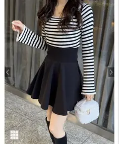 美品 インパン裏地付きコルセット風フレアミニスカート[gm728]