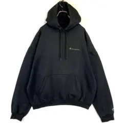 90s Champion チャンピオン パーカー ロゴ ブラック フーディー
