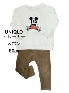 UNIQLO 子ども服　トレーナー　ズボン　80㎝　ミッキー　コーデュロイ