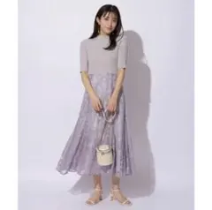 【美品】リランドチュール＊レースドッキングワンピース