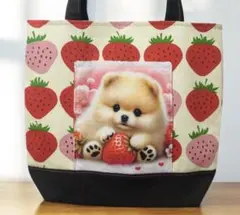 ポメラニアンパネルのトートバッグ