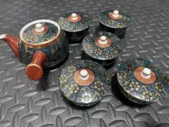 【未使用】九谷焼　青粒鉄仙　茶器セット 瀬戸物 陶磁器