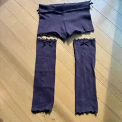 小豆色 ショートパンツ レッグウォーマー セット