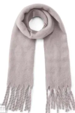 【新品】GRL起毛フェイクウールフリンジボリュームマフラー　ラベンダーグレー