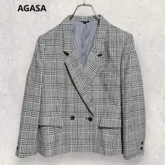 新品・未使用』✨Aga✨テーラードジャケット 半袖 夏用 チェック 茶系 