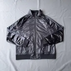 adidas オールブラックトラックジャケット 光沢 コーティング 日本製