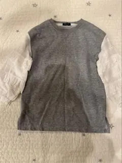 URBAN CHERRY グレー レース袖 ワンピ　チュニック