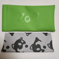 新品未使用■Zoff グリーン メガネケース　ソフトケース