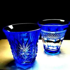 薩摩切子 尚古集成館監修 脚付杯2個 赤、青おまとめ 共箱なし - メルカリ