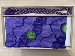紫色 花模様 帯揚げ　帯締め　セット