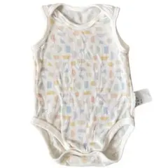 【美品】ユニクロ ベビーコットンメッシュボディースーツ(ノースリーブ) 70cm