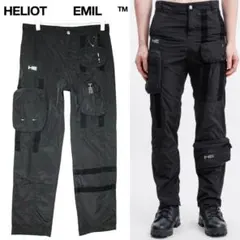 HELIOT EMIL Punctured カーゴパンツ ジップデザイン HELIOT EMIL Punctured カーゴパンツ ジップデザイン