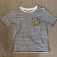 色褪せあり　Cohem ボーダー半袖Tシャツ　used 日本製のサムネイル