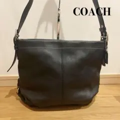 COACH ショルダーバッグ ブラック レザー シボ革 ペブルドレザー