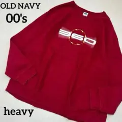 【激推し】00's OLD NAVY ヘビーコットン360 スウェット　赤のサムネイル