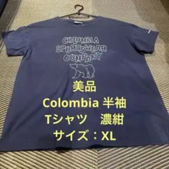 着用数回Colombia 半袖Tシャツ白くまロゴ　サイズ：XL 色：ネイビーのサムネイル