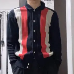 kaiko ニット　カーディガン　ストライプカーディガン　厚手