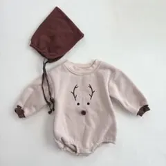 トナカイ ロンパース 帽子付き 80 クリスマス ベビー コスプレ 韓国子供服
