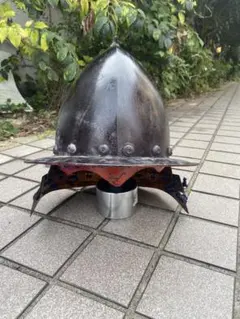 古い兜ももなり兜？甲冑アンティークインテリア時代武具漆