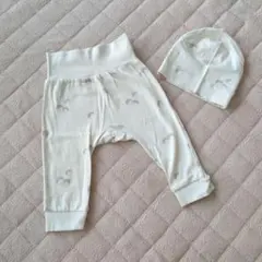 H&M オーガニックコットン パンツと帽子セット 68cm