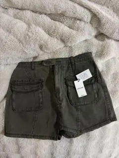 オリーブ コットン100% ショートパンツ M