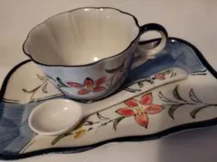 花柄カップ・ソーサー・スプーン付き　未使用品
