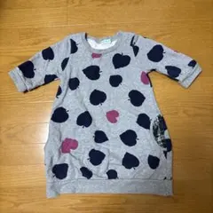 hakka kids ハッカ 葉っぱ ハート スウェット ワンピース 120